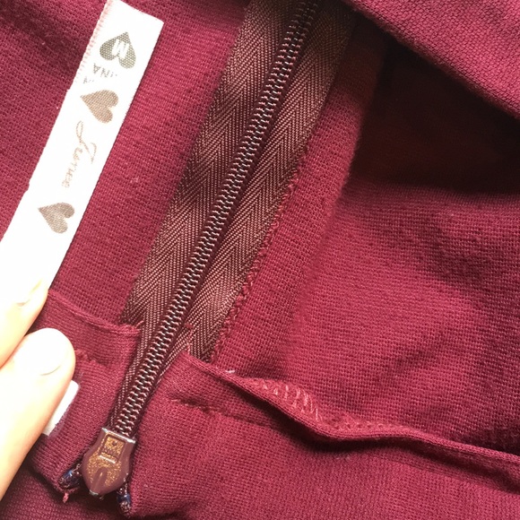 Deep red/Maroon midi skirt - Picture 4 of 4